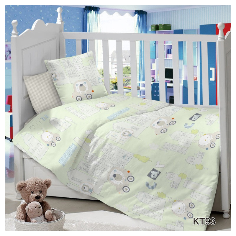 Детское постельное белье ясельное сатин Городок Детское постельное белье ясельное сатин Городок