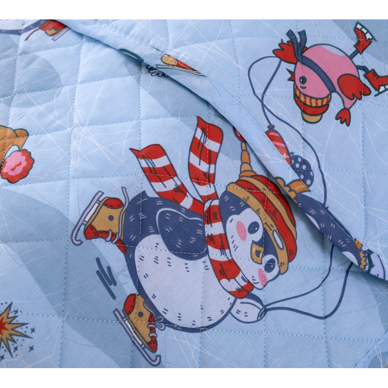Детское покрывало стеганое 140х210 см перкаль Пингви 1 Детское покрывало стеганое 140х210 см перкаль Пингви 1