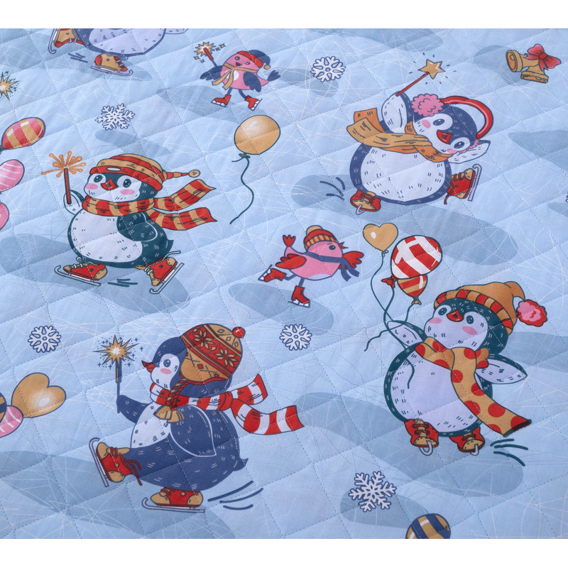 Детское покрывало стеганое 140х210 см перкаль Пингви 1 Детское покрывало стеганое 140х210 см перкаль Пингви 1