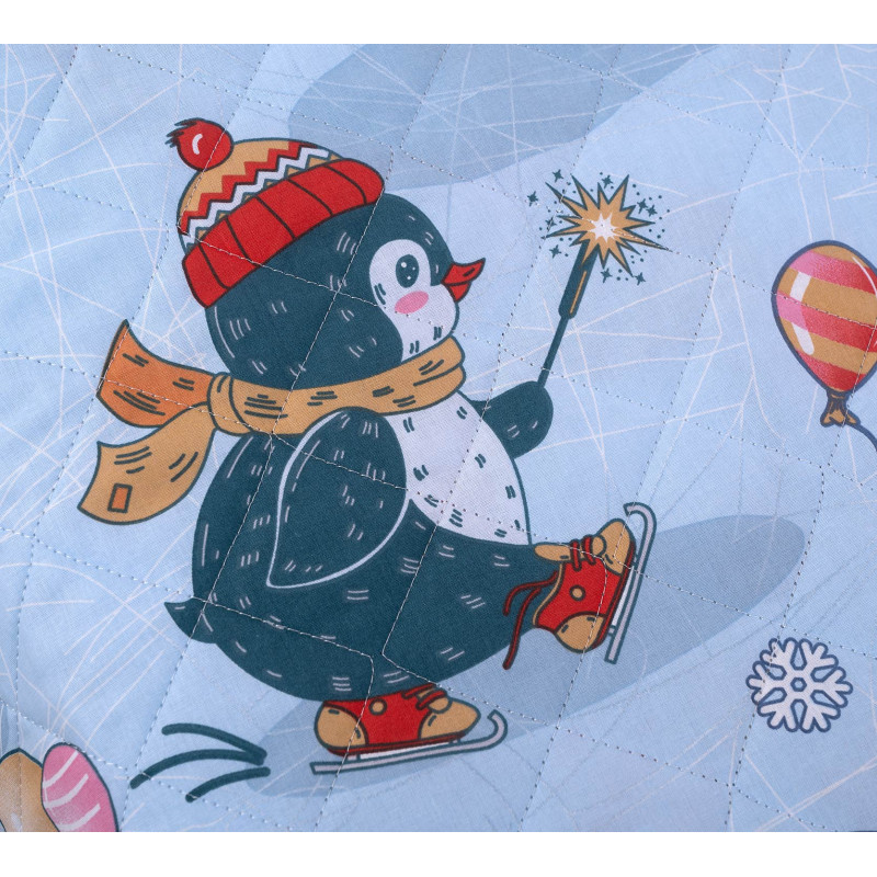 Детское покрывало стеганое 140х210 см перкаль Пингви 1 Детское покрывало стеганое 140х210 см перкаль Пингви 1