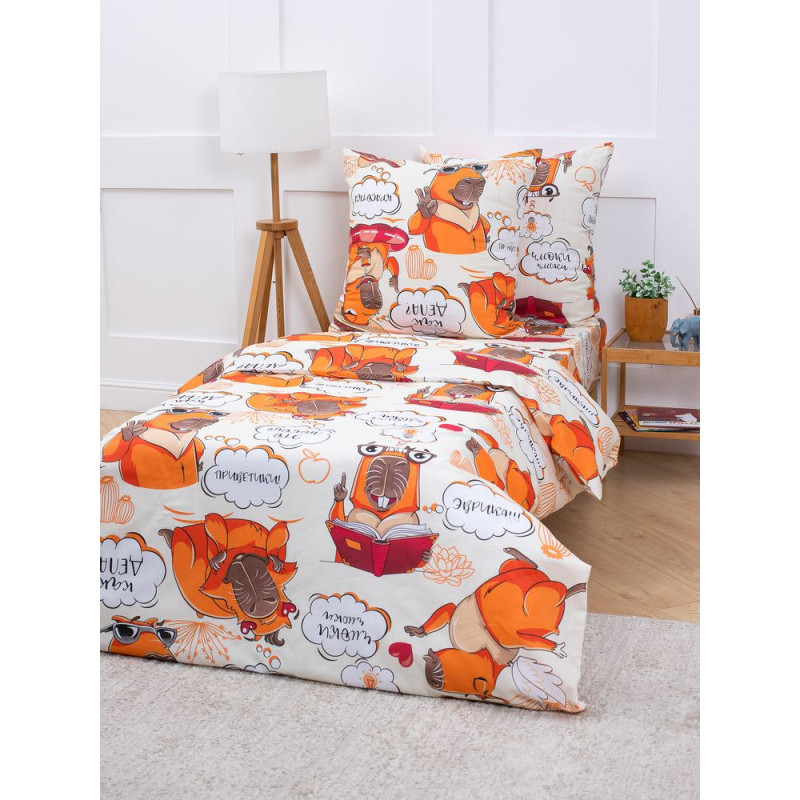 Простынь 90х190 на резинке бязь Комфорт Капибара (борт 20 см) Простынь 90х190 на резинке бязь Комфорт Капибара (борт 20 см)