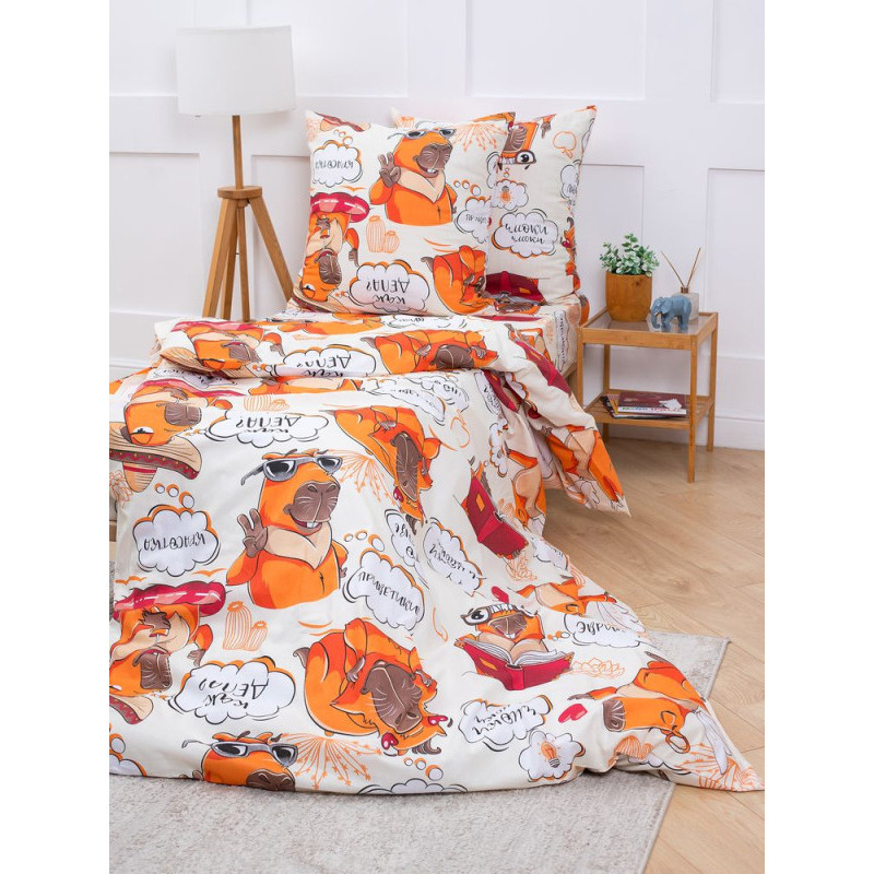 Простынь 90х190 на резинке бязь Комфорт Капибара (борт 20 см) Простынь 90х190 на резинке бязь Комфорт Капибара (борт 20 см)