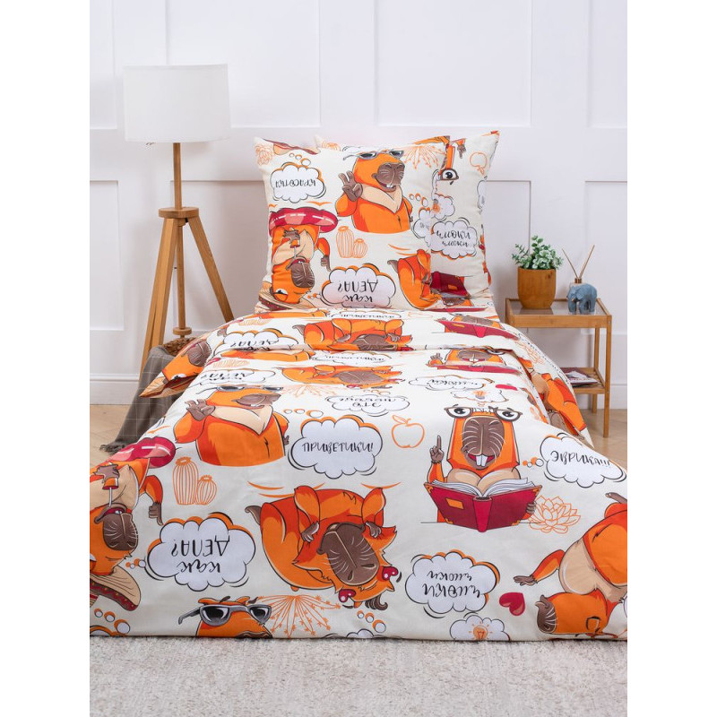 Простынь 90х190 на резинке бязь Комфорт Капибара (борт 20 см) Простынь 90х190 на резинке бязь Комфорт Капибара (борт 20 см)