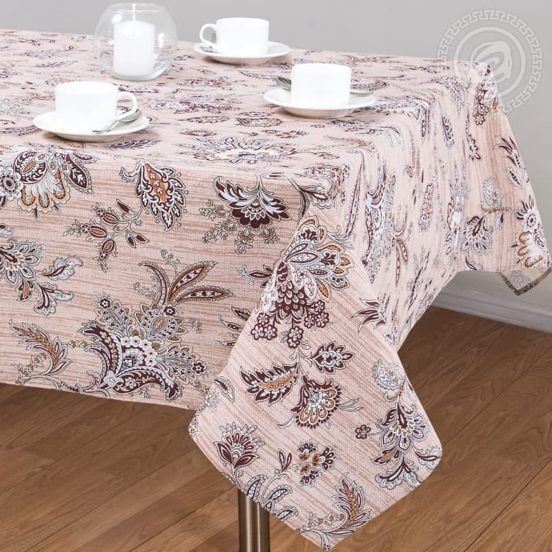 Скатерть 120х145 рогожка Жардин бежевый Скатерть 120х145 рогожка Жардин бежевый