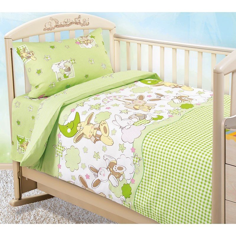Детское белье ясельное перкаль Соня зеленый Детское белье ясельное перкаль Соня зеленый