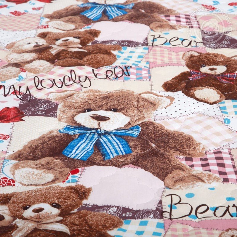 Детское покрывало 100х140 бязь Мой медвежонок Детское покрывало 100х140 бязь Мой медвежонок