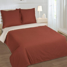 Постельное белье семейное поплин Каштан