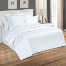 Постельное белье 1,5сп жаккард Белый (пакет)