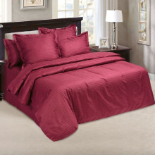 Постельное белье 1,5сп жаккард Бордо (пакет)