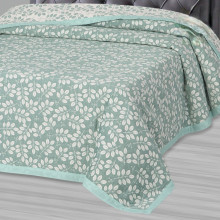 Покрывало 180х235 см жаккард Камея зеленая Покрывало 180х235 см жаккард Камея зеленая