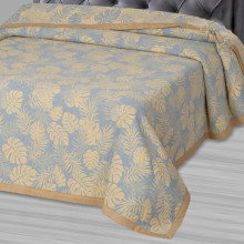 Покрывало 180х235 см жаккард Тропики синие