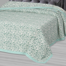 Покрывало 180х235 см жаккард Узор зеленый