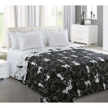 Покрывало 160х210 см перкаль Котофей 1 чёрн