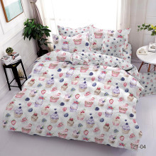 Детское постельное белье односпальное на резинке (простынь 80х160х20) поплин Капкейк