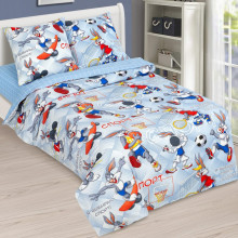 Постельное белье 1,5сп поплин Весёлые старты
