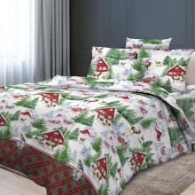 Простынь 120х200 на резинке бязь ГОСТ Зимняя сказка (борт 25см)