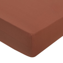 Простыня 200х200 на резинке (борт 20 см) поплин Коричневый
