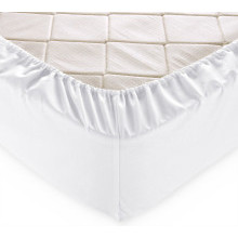 Простынь 160х200 на резинке перкаль Отбеленный (борт 25 см)