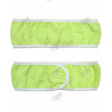 Махровая повязка на липучке без вышивки Салатовый Махровая повязка на липучке без вышивки Салатовый