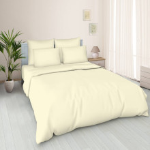 Пододеяльник евро 200х220 см поплин однотонный Сливочный