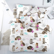 Наволочка 50х70 перкаль (1шт) на клапане Пушистики