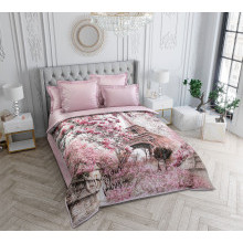 Постельное белье евро сатин (4 нав) Весна в Париже (коробка) арт.L7323F