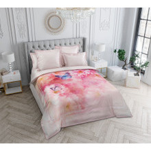 Постельное белье евро сатин (4 нав) Воздушный поцелуй (коробка) арт.L7323F