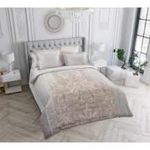 Постельное белье евро сатин (4 нав) Серебряные миражи (коробка) арт.L7323F