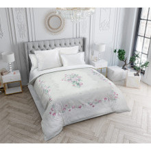 Постельное белье евро сатин (4 нав) Цветочные ноты (коробка) арт.L7323F