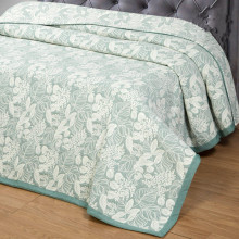 Покрывало 240х235 см жаккард Ясмина зеленое