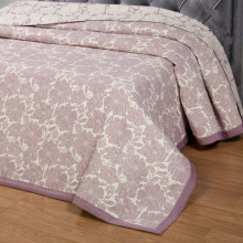 Покрывало 180х235 см жаккард Танец цветов фиолетовое