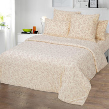 Пододеяльник 205х215 см трикотаж Цветы бежевые