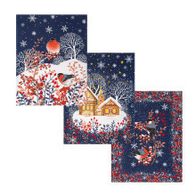 Набор полотенец 45х60 (3 шт) рогожка Колядки Набор полотенец 45х60 (3 шт) рогожка Колядки