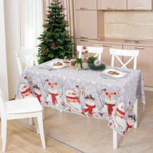 Скатерть 260х145 см рогожка Снеговики