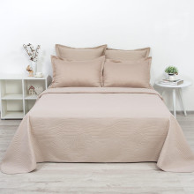 Покрывало 220х215 см полисатин (ультрастеп) Бежевый