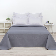 Покрывало 220х215 см полисатин (ультрастеп) Темно-серый