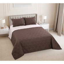 Покрывало стеганое 180х225 см перкаль Шоколадная космея