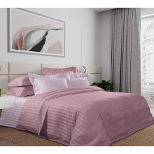 Постельное белье семейное страйп-сатин Пыльная роза арт. LK6326