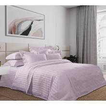 Постельное белье семейное страйп-сатин Розовый крем арт. LK6326