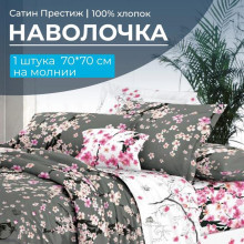Наволочка 70х70 (1 шт) сатин на молнии Туманное утро компаньон Наволочка 70х70 (1 шт) сатин на молнии Туманное утро компаньон
