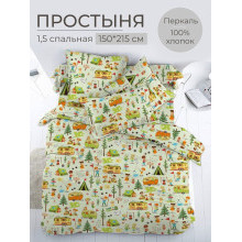 Простынь 1.5 сп. 150х215 см бязь Комфорт Кэмпинг Простынь 1.5 сп. 150х215 см бязь Комфорт Кэмпинг