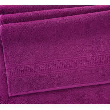 Полотенце 70х130 см махровое (Oqtosh Tekstil) Орнамент яркая фуксия