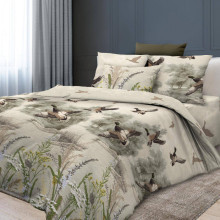 Простынь 160х200 на резинке бязь ГОСТ Утиная охота (борт 25 см)