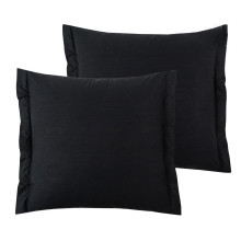 Наволочки 70х70 поплин однотонный (2шт) на клапане Черный