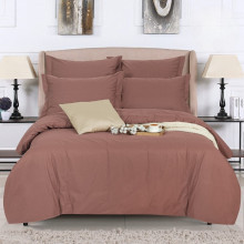 Пододеяльник на молнии евро 205х215 см поплин Какао