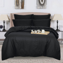 Пододеяльник на молнии евро 205х215 см поплин Черный