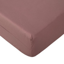 Простынь 90х200 см на резинке поплин Какао (борт 20 см)