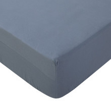 Простынь 90х200 см на резинке поплин Пепел (борт 20 см)
