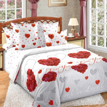 Постельное белье 1,5сп перкаль Вечная любовь 1250ПН