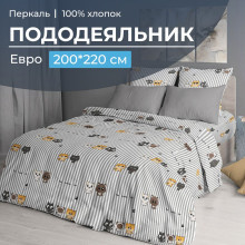 Пододеяльник евро 200х220 см перкаль Котята Пододеяльник евро 200х220 см перкаль Котята